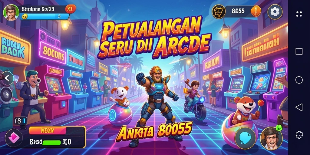 Screenshot utama 8055 menampilkan gameplay Arcade yang seru.