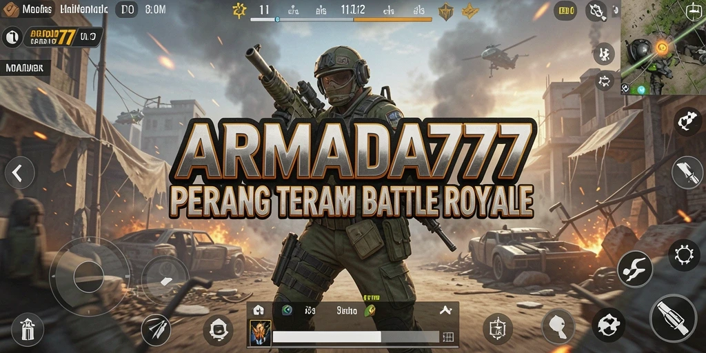 Tangkapan layar ARMADA777 menampilkan aksi pertempuran mendebarkan di arena Battle Royale.