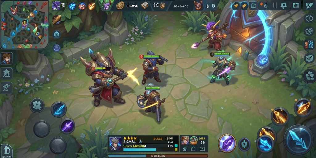 Tampilan strategi dan aksi epik dalam gameplay MOBA BIGMSG.