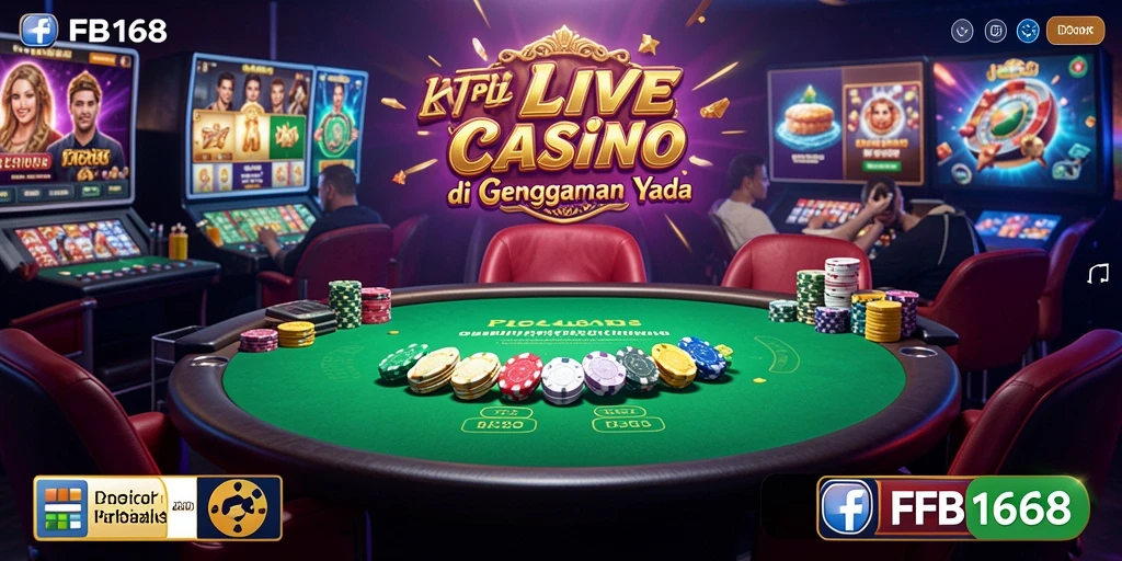 Screenshot gameplay Live Casino FB168 dengan dealer profesional dan interaksi langsung.