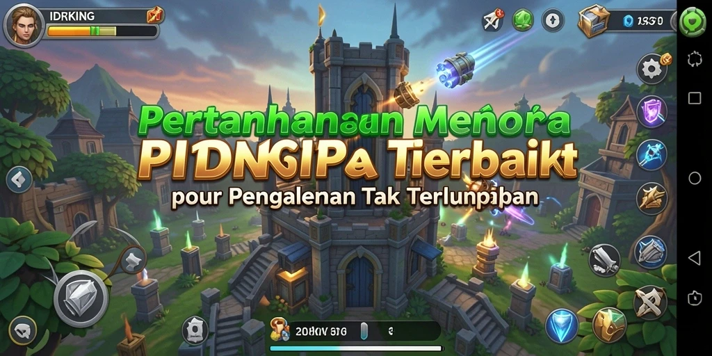 Screenshot gameplay IDRKING menampilkan aksi Tower Defense yang mendebarkan.