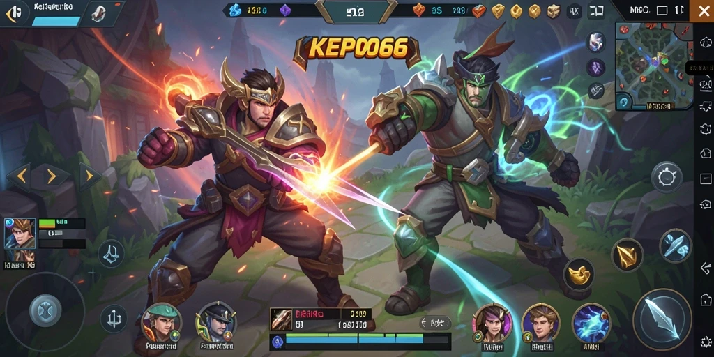 Tampilan aksi seru dalam gameplay MOBA KEPO66.