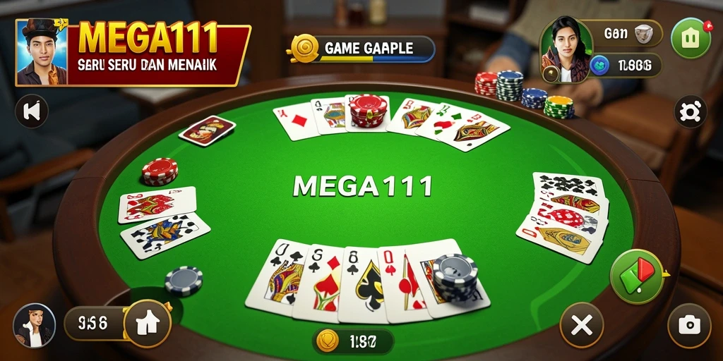 Tampilan gameplay seru MEGA111 saat bermain Gaple.