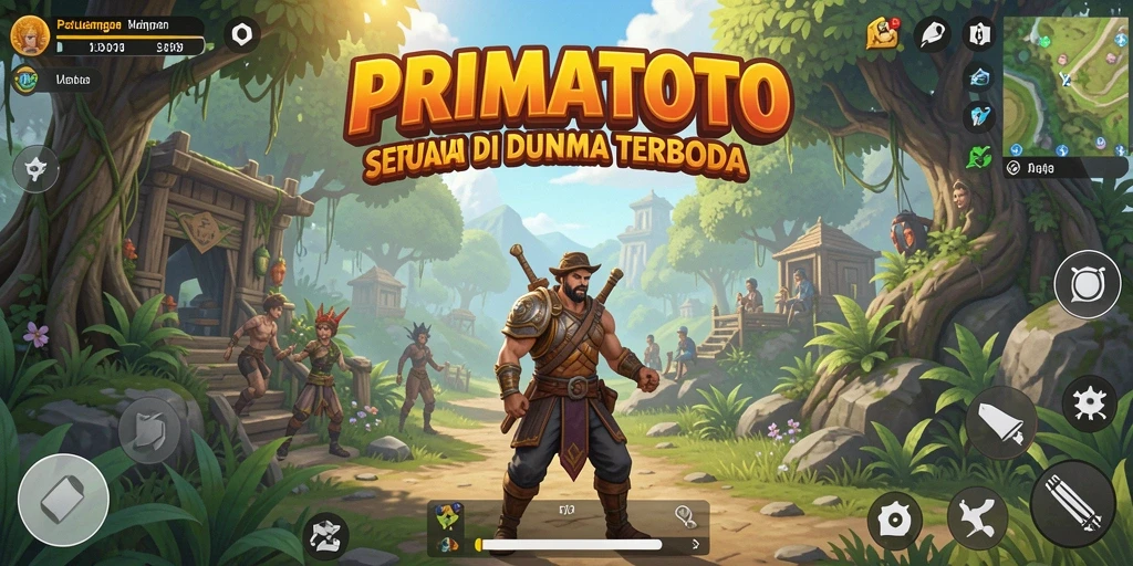 Screenshot gameplay PRIMATOTO menampilkan petualangan mendebarkan dalam dunia terbuka.