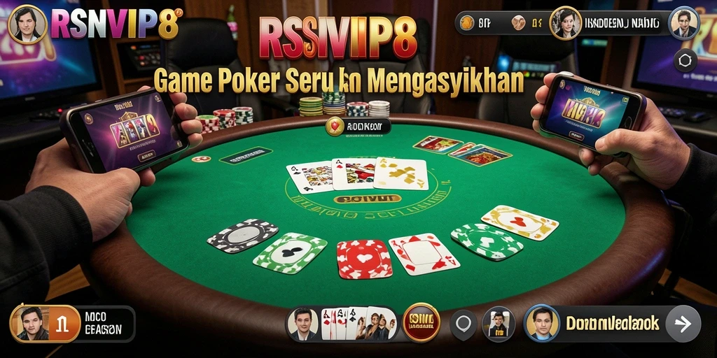 Tampilan gameplay menarik dari RSNVIP8 dengan pemain lain dalam permainan Poker.