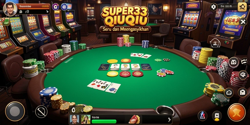 Screenshot gameplay SUPER33 menampilkan suasana kompetitif QiuQiu.