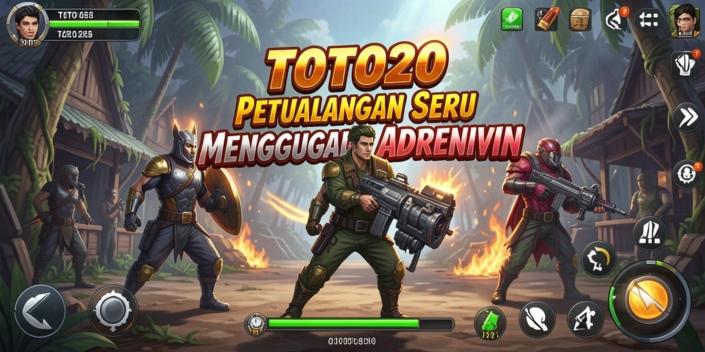Screenshot gameplay utama TOTO20 yang penuh aksi petualangan.