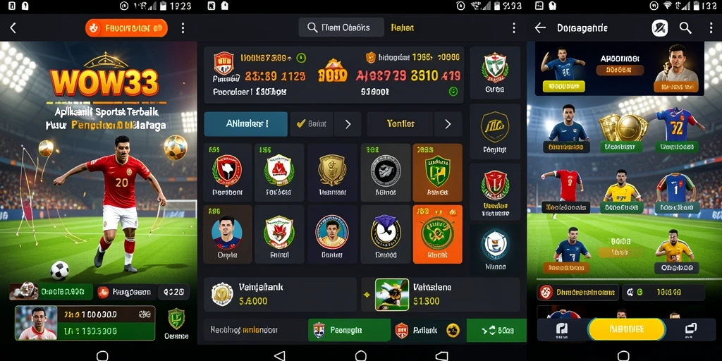 Tampilan screenshot WOW33 yang menunjukkan berbagai taruhan olahraga.